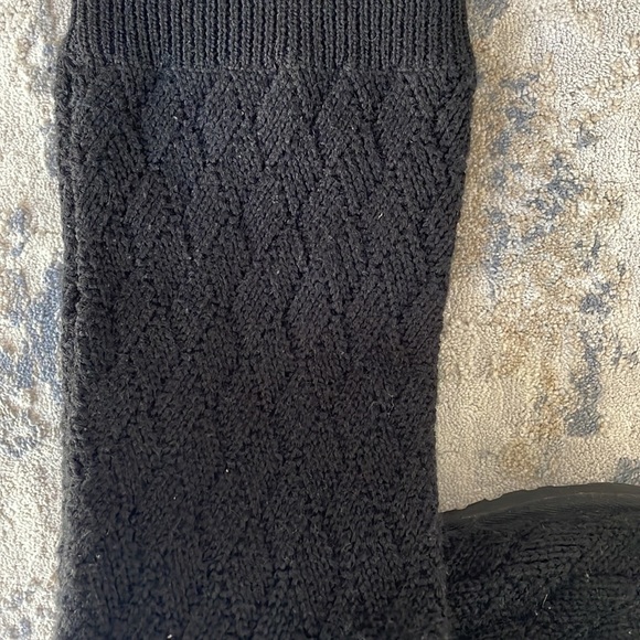 UGG Classic Tall Marquis Knit Black Womens Boots Size 9 - Picture 2 of 10